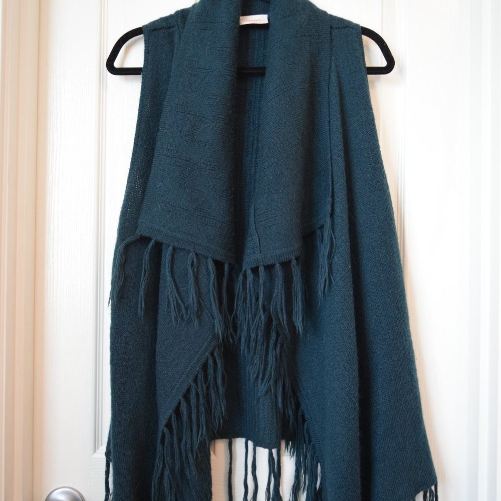 Dark Teal Waterfall Sweater